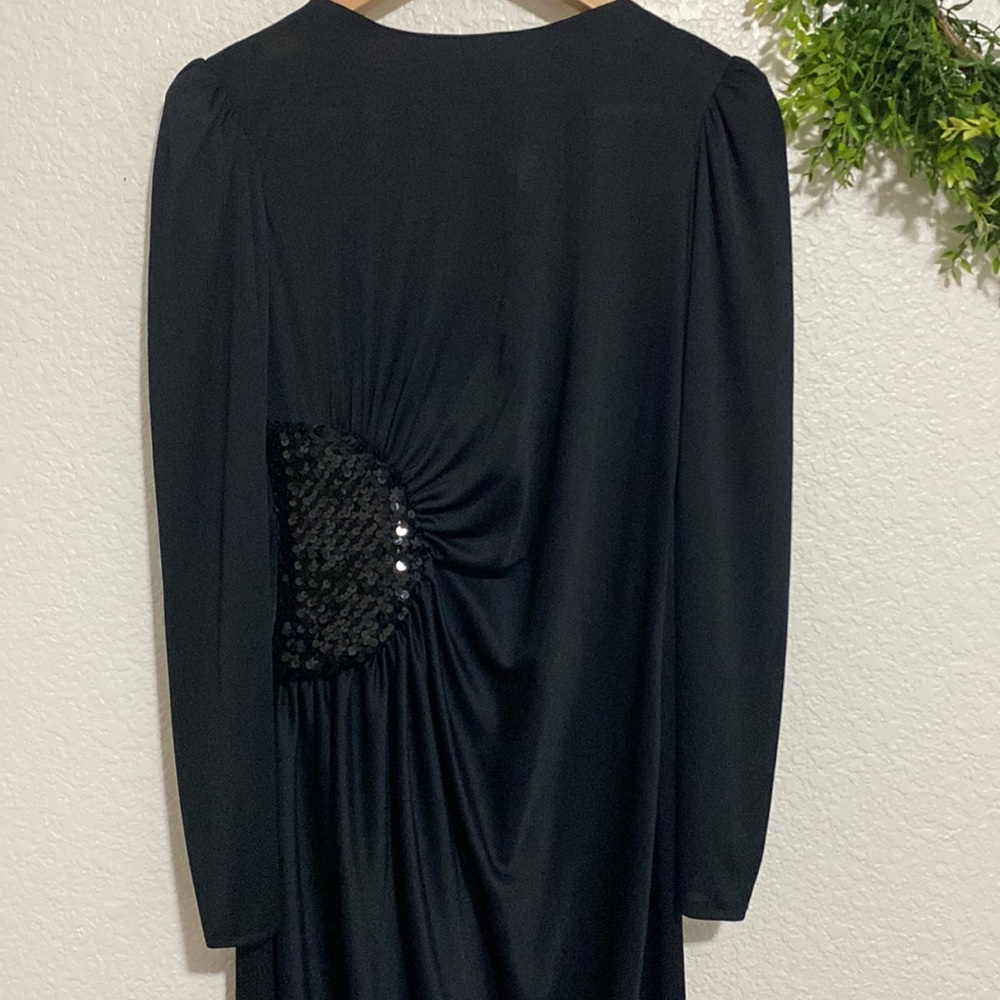 Vintage Black Dress With Sequins and Ruching